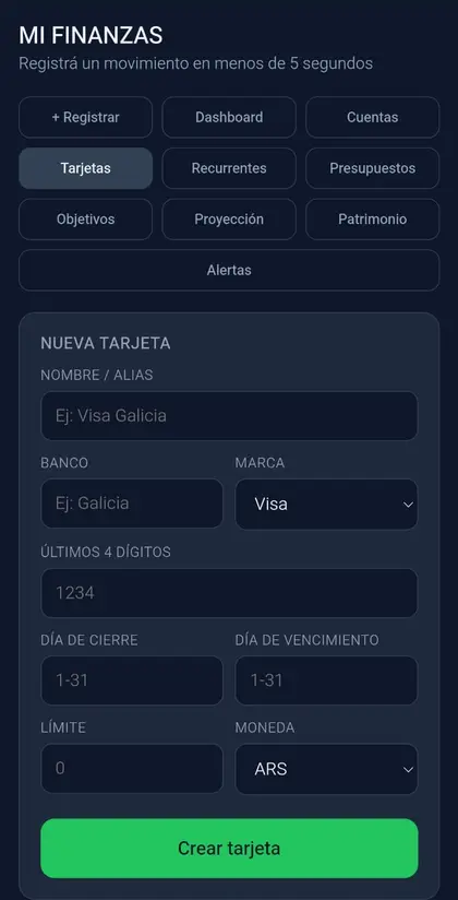 Captura de Mi Finanzas
